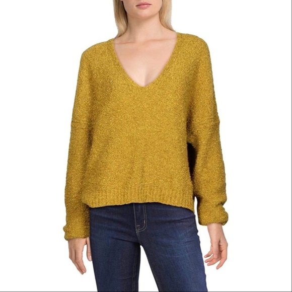 FREE PEOPLE | Finders Keepers V Neck Sweater Athens Moss Pullover - Picture 1 of 5